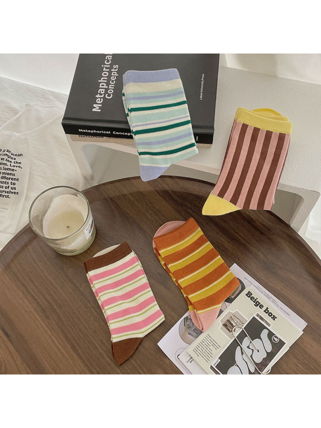Rufia - Retro Candy Stripe Crew Socks