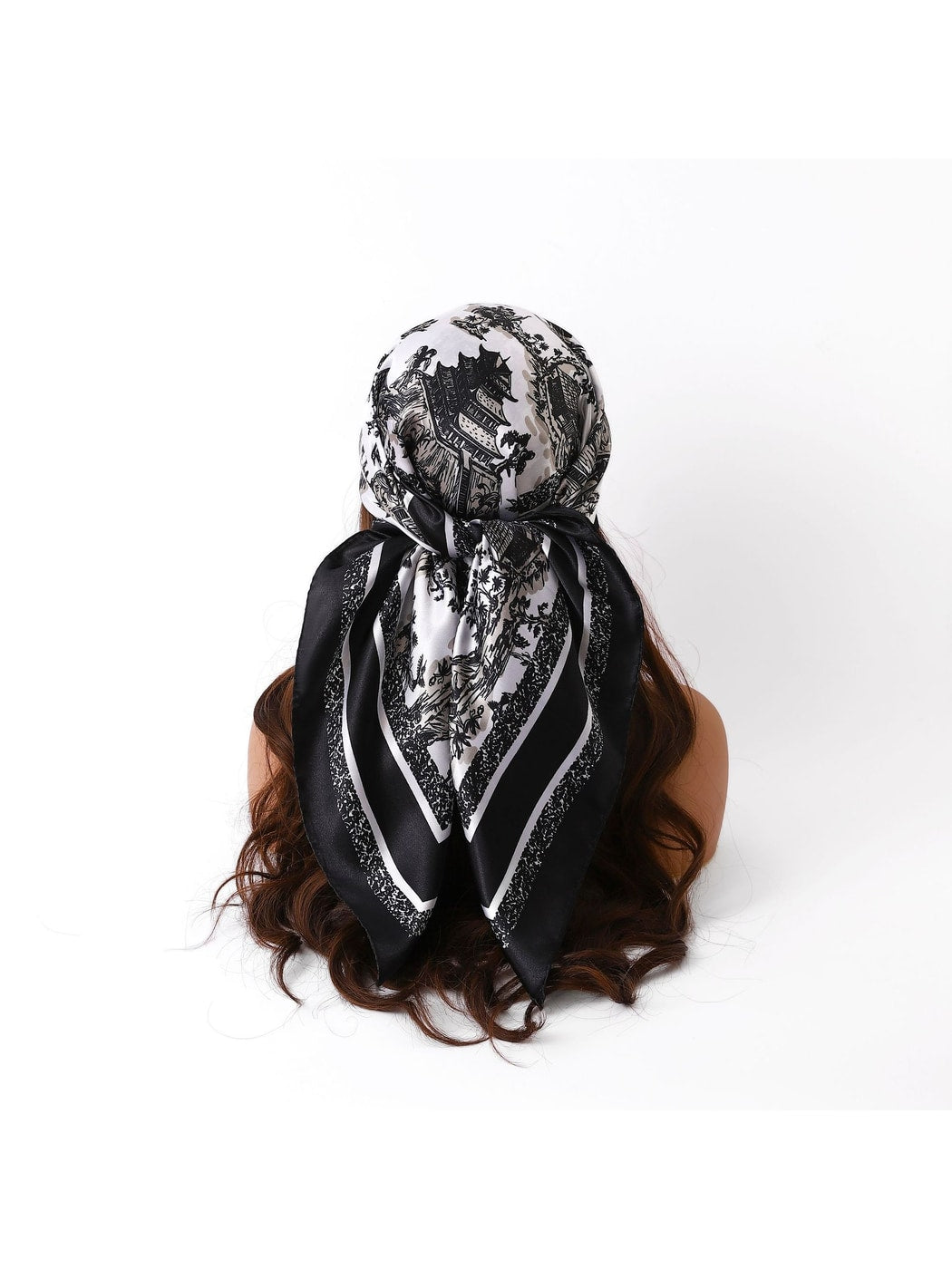 Scarvii - Classic Scenic Print Border Square Scarf