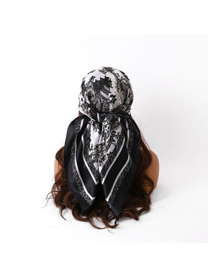Scarvii - Classic Scenic Print Border Square Scarf