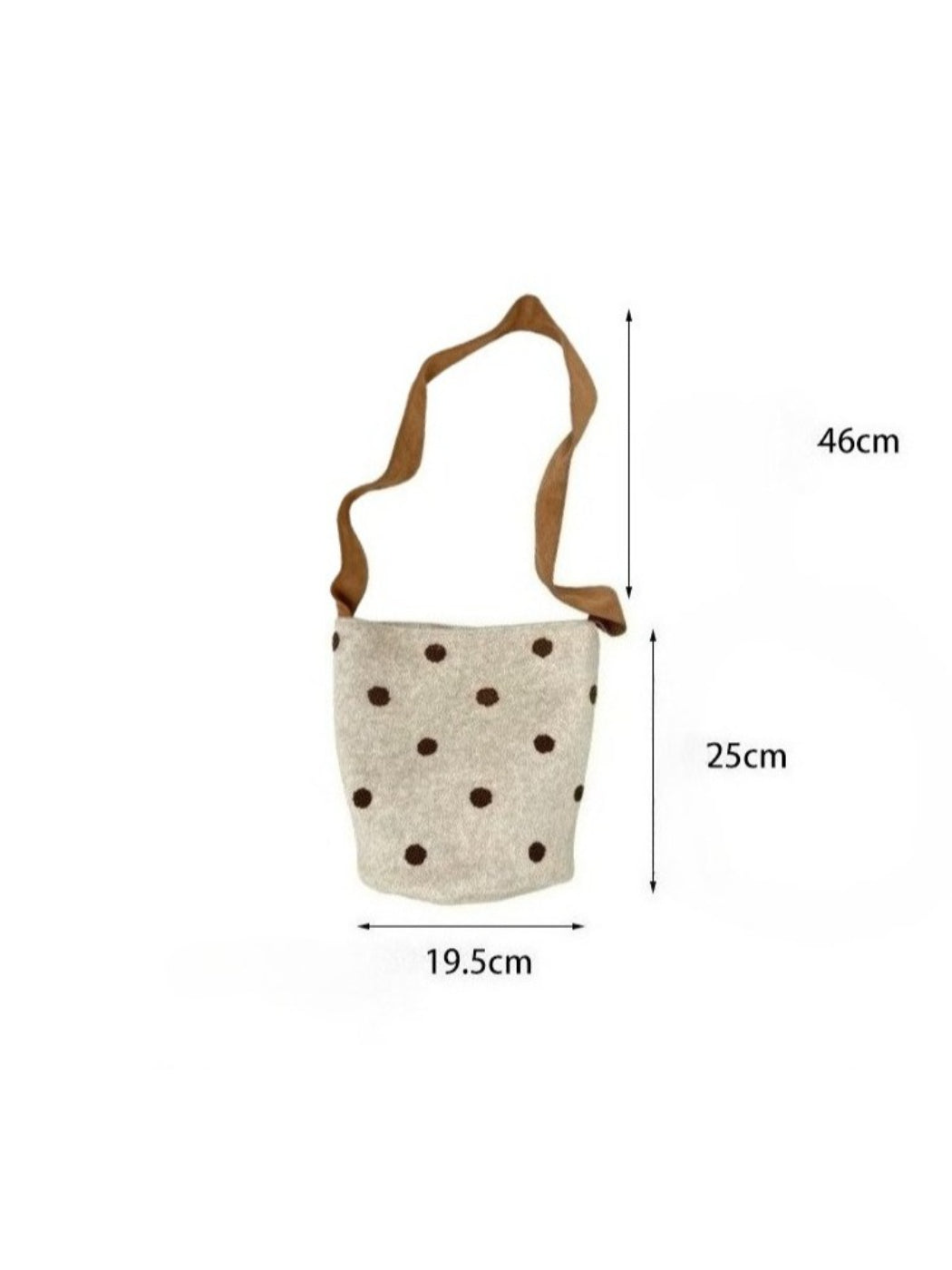 Cosbai - Polka Dot Soft Shoulder Bag