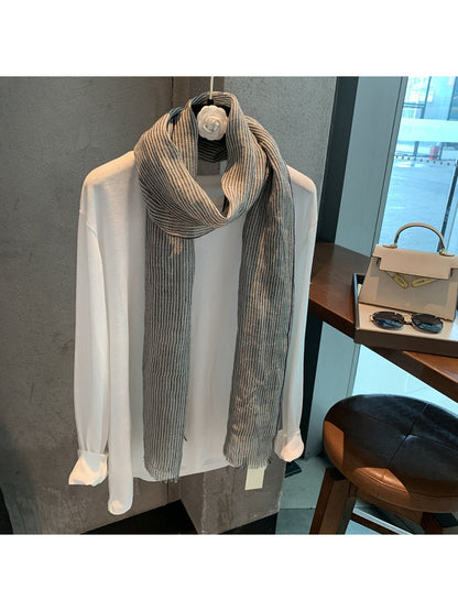 Scarvii - Minimal Gray Vertical Stripe Scarf