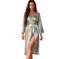 Yojams - Elegant Floral Robe Mid-length Loungewear