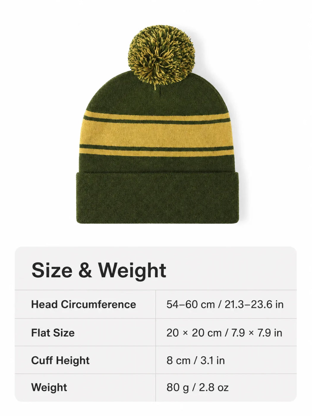 Haila - Striped Pom Cuffed Knit Beanie