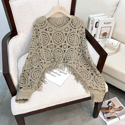 Crosa - Vintage Open-Knit Batwing Sweater