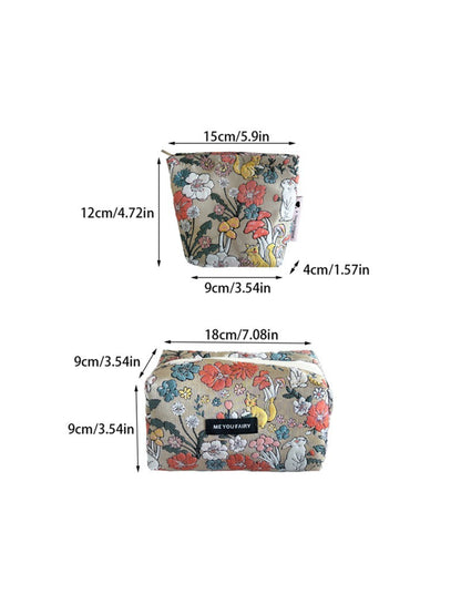 Cosbai Floral Bunny Cosmetic Makeup Pouch product image