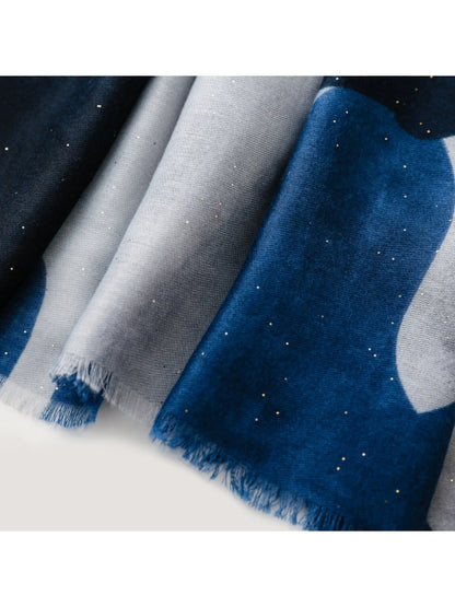 Scarvii - Abstract Art Scarf with Gold Foil & Glitter