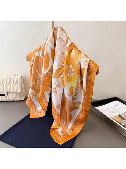 Scarvii - Floral Frame Print Square Scarf