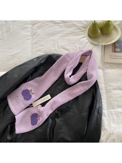 Scarvii - Apple Pattern Skinny Scarf