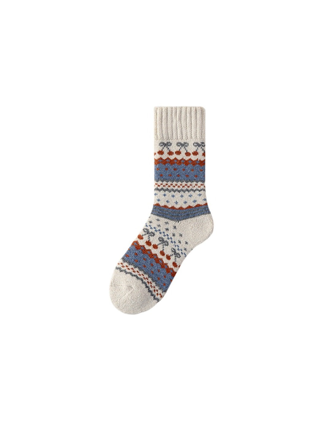 Rufia - Geometric Ribbed Cuff Crew Socks