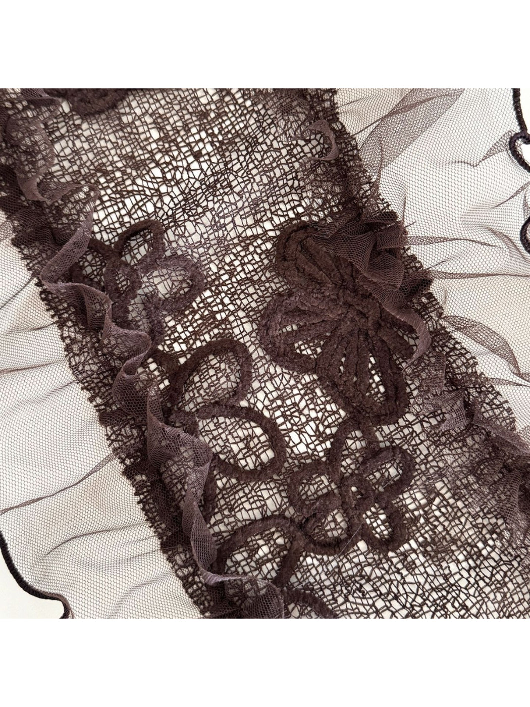 Scarvii - Ruffled Mesh Long Scarf