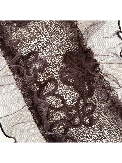 Scarvii - Ruffled Mesh Long Scarf