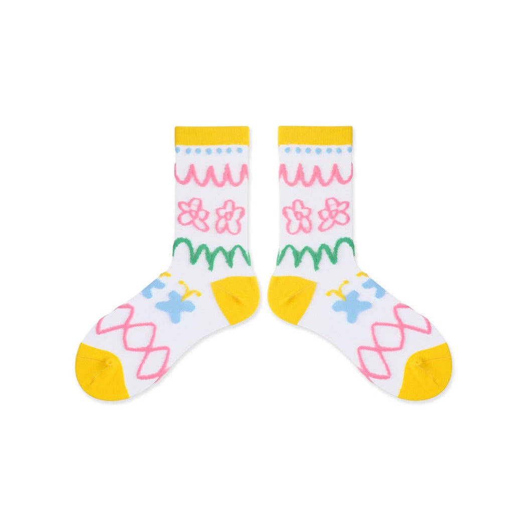 Rufia - Pastel Cartoon Socks - Breathable & Soft