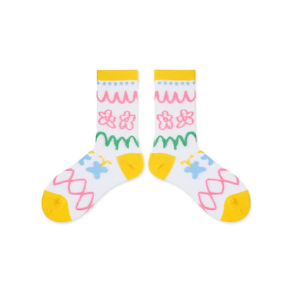 Rufia - Pastel Cartoon Socks - Breathable & Soft