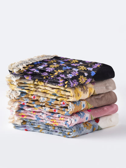 Rufia - Lace Trim Floral Garden Socks