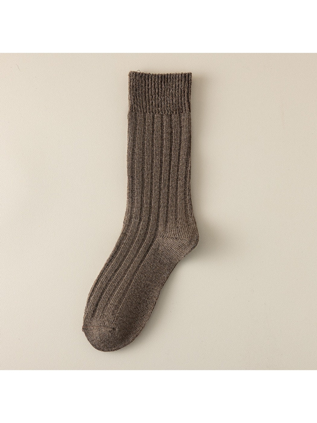 Rufia - Solid Color Ribbed Casual Crew Socks