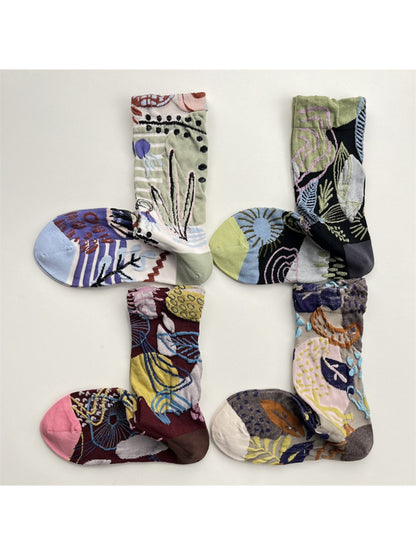 Rufia - Abstract Botanical Crew Socks