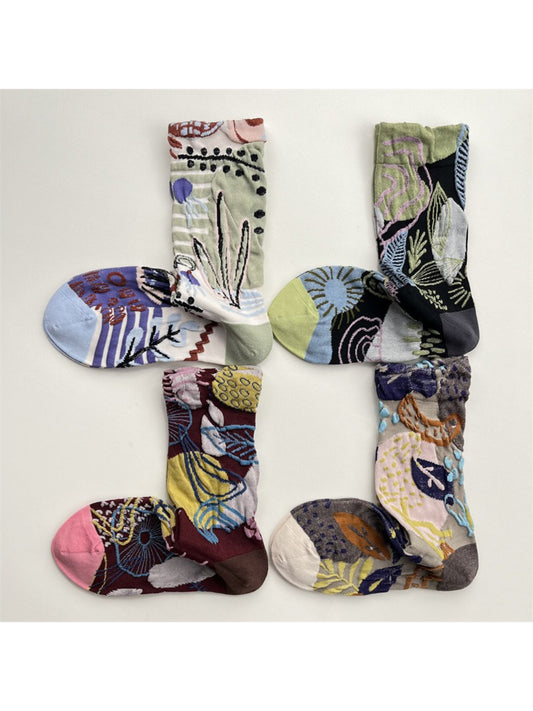 Rufia - Abstract Botanical Crew Socks