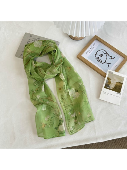 Scarvii - Fresh Floral Printed Lightweight Scarf