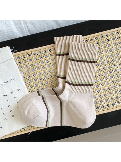 Rufia - Striped Color Block Seamless Socks for Women