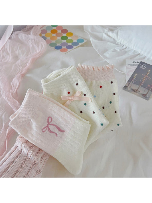 Rufia - Pastel Polka Dot Crew Socks