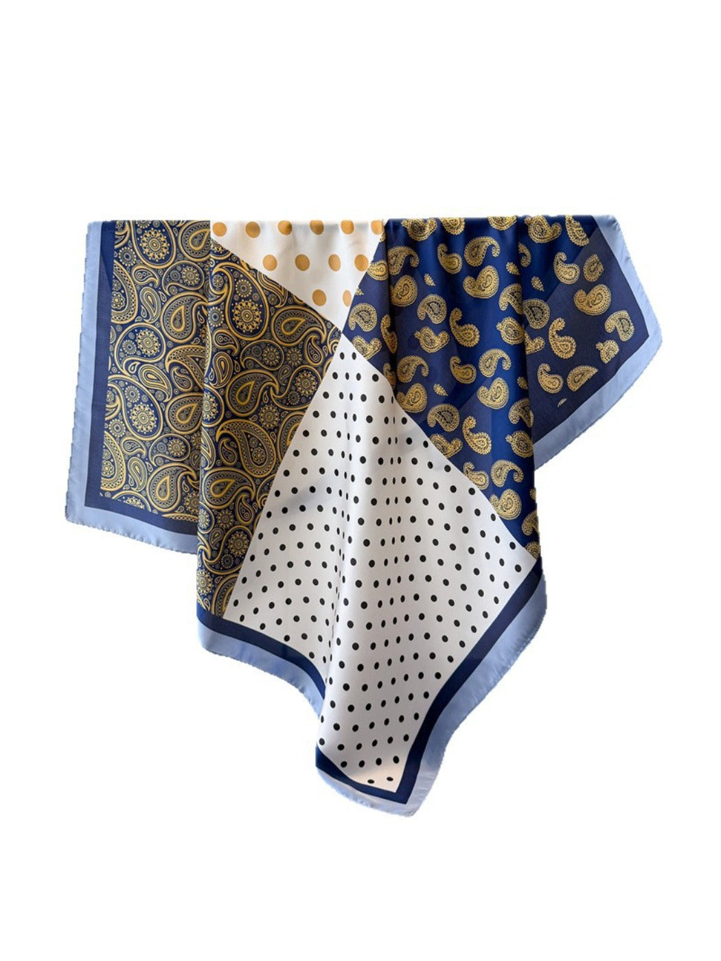 Scarvii - Square Scarf with Paisley & Dots Print