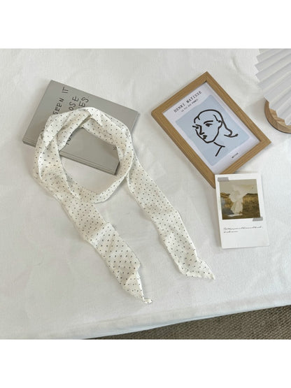Scarvii - Muted Print Elegant Narrow Scarf
