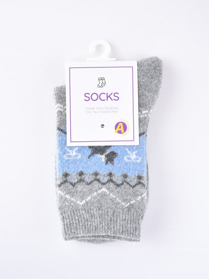 Rufia - Adorable Dog Pattern Thickened Mid-Calf Socks