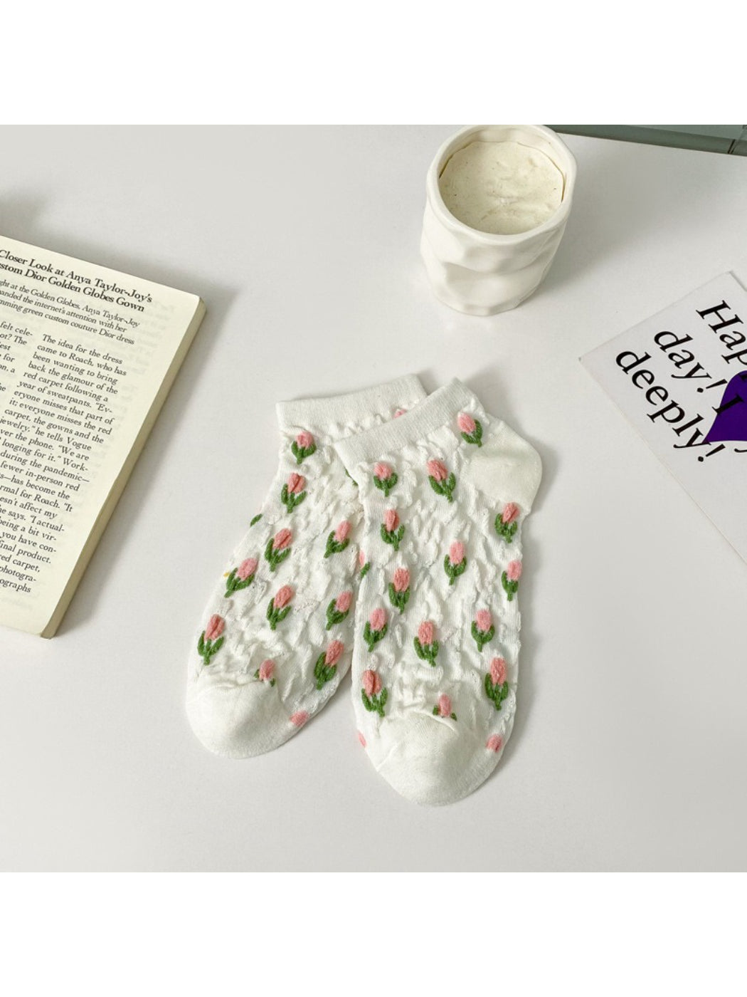 Rufia - Floral Blue Mid-Calf Socks product image 5