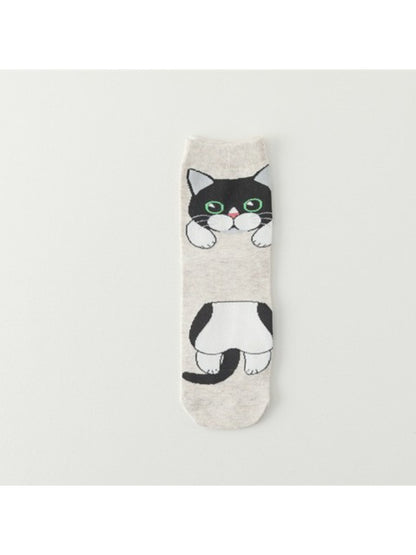 Rufia - Playful Big-Eyed Cat Face Socks