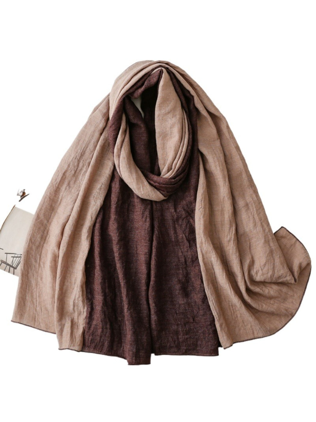 Scarvii - Contrast Panel Soft Drape Everyday Scarf