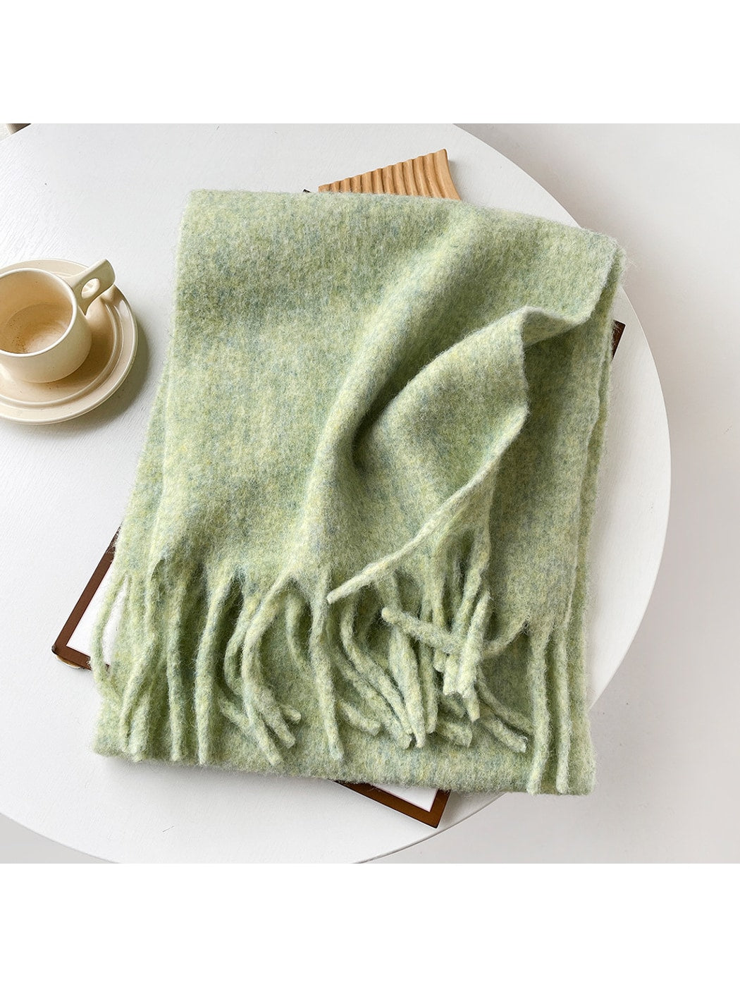 Scarvii - Brushed Solid Color Fringe Scarf