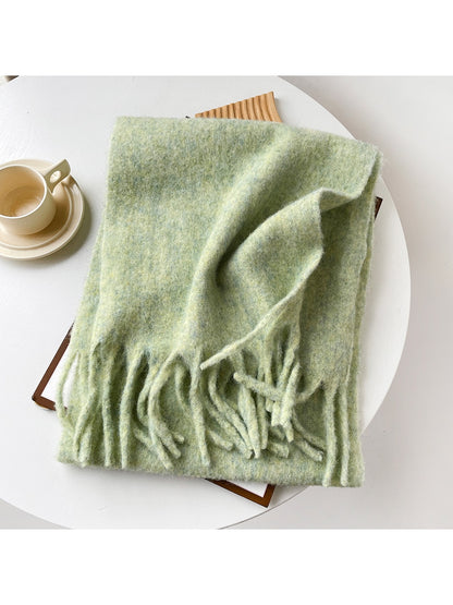 Scarvii - Brushed Solid Color Fringe Scarf
