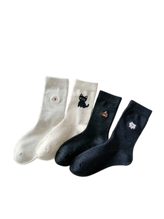 Rufia - Cat & Animal Knit Crew Socks product image 1