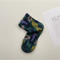 Rufia embossed floral mid-calf socks