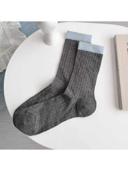 Rufia - Color Block Mesh Detail Women's Crew Socks