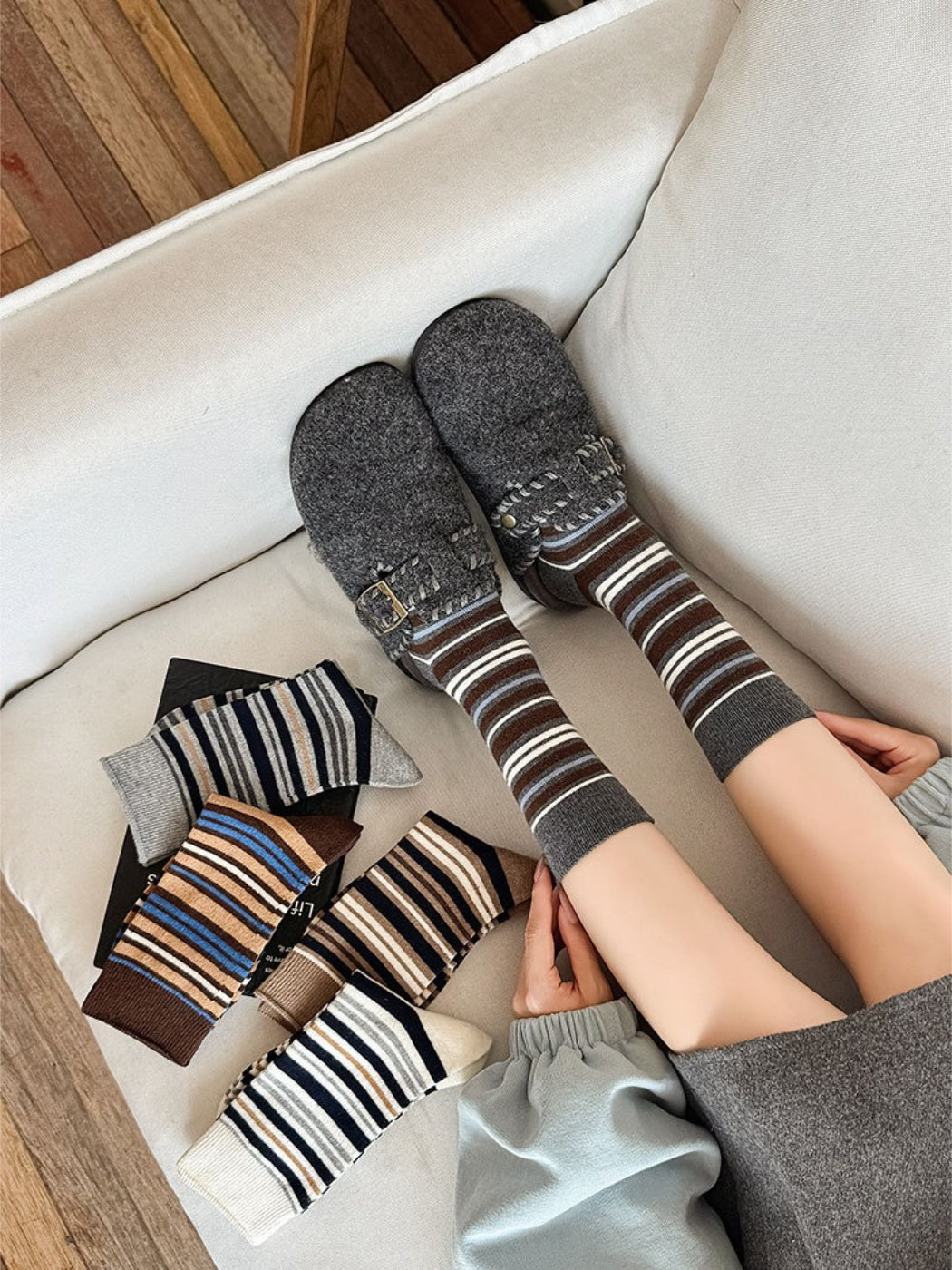 Rufia - Classic Multi-Stripe Crew Socks
