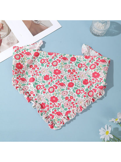 Scarvii Ditsy Floral Ruffle Head Scarf