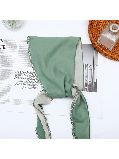 Scarvii - Muted Lace Trim Triangle Bandana