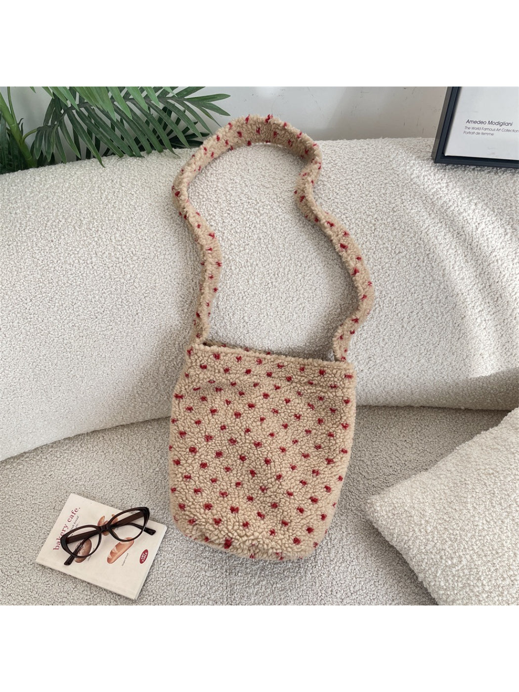 Cosbai – Soft Dot Pattern Shoulder Bag