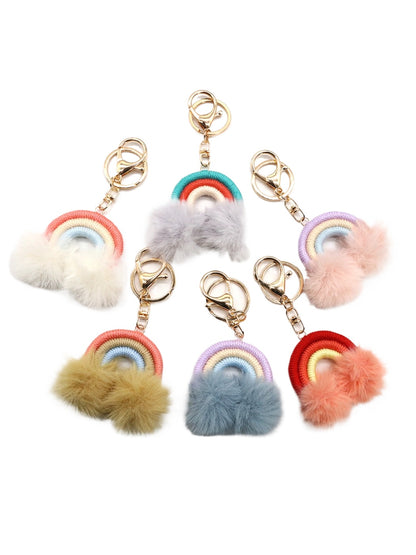 Koco Rainbow Shaped Keychain with Pom product shape
