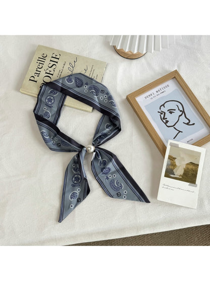 Scarvii - Chic Contrast Trim Narrow Scarf