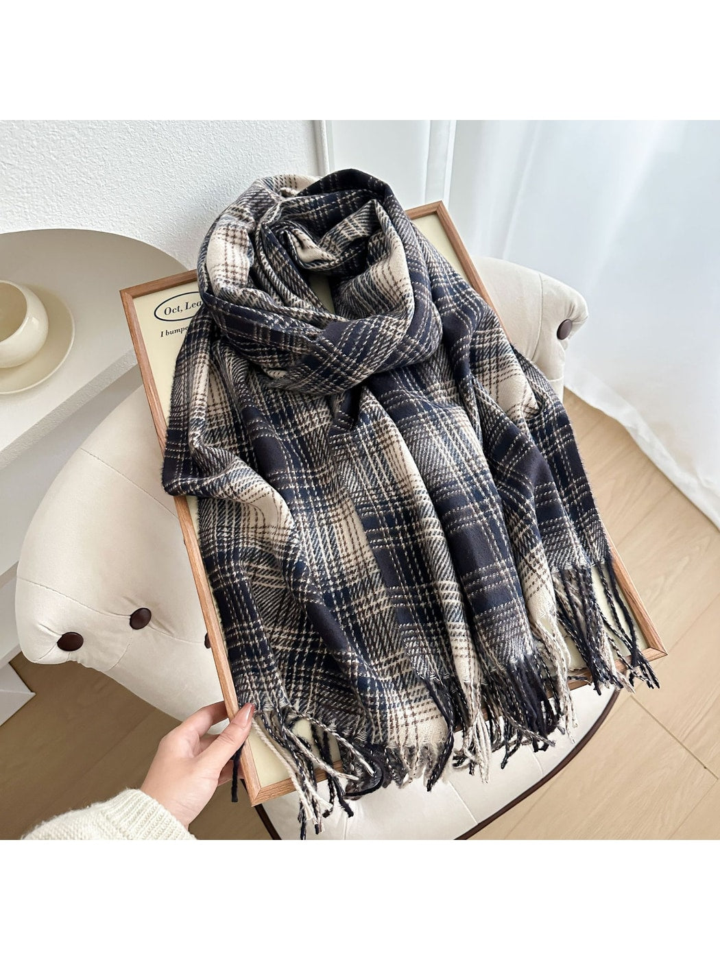 Scarvii - Classic Plaid Fringed Winter Scarf
