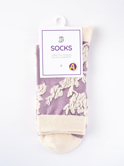 Rufia - Purple Embossed Women's Socks