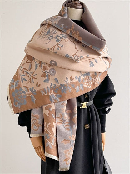 Scarvii - Vintage Floral Print Scarf & Shawl