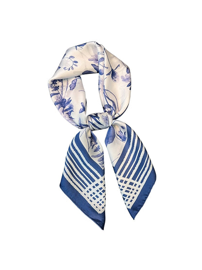 Scarvii - Fresh Floral Pattern Fashion Square Scarf