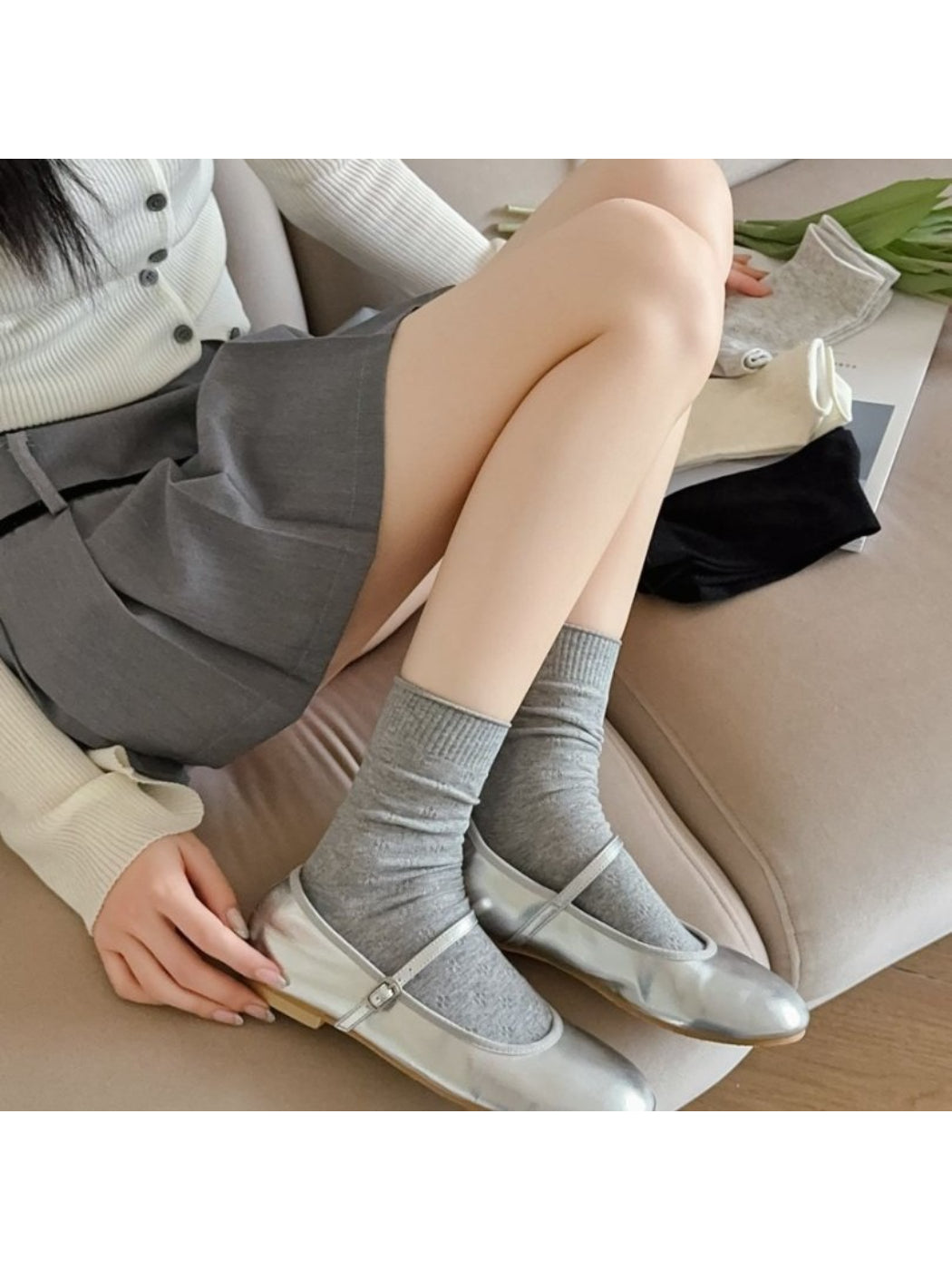 Rufia - Soft Pattern Knit Crew Socks product image 2