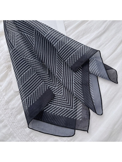 Scarvii - Geometric Print Lightweight Square Scarf