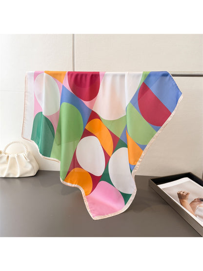 Scarvii - Colorblock Geometric Circle Square Scarf