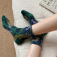 Rufia - Vintage Floral Pattern Mid-Calf Socks