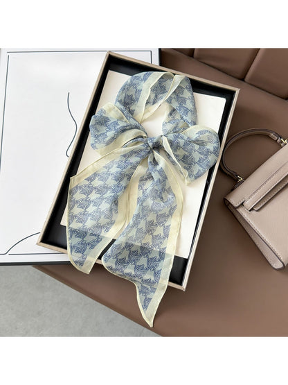 Scarvii - Blue Modern Styling Print Narrow Scarf
